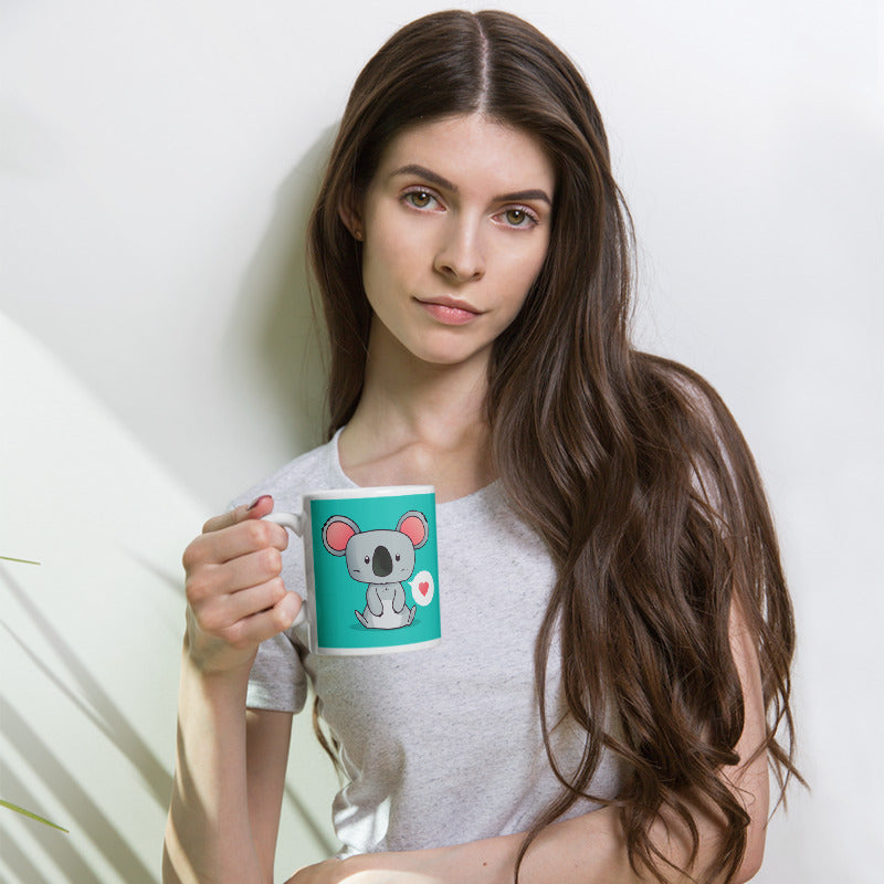 Cute Cartoon Koala Whit Glossy Mug