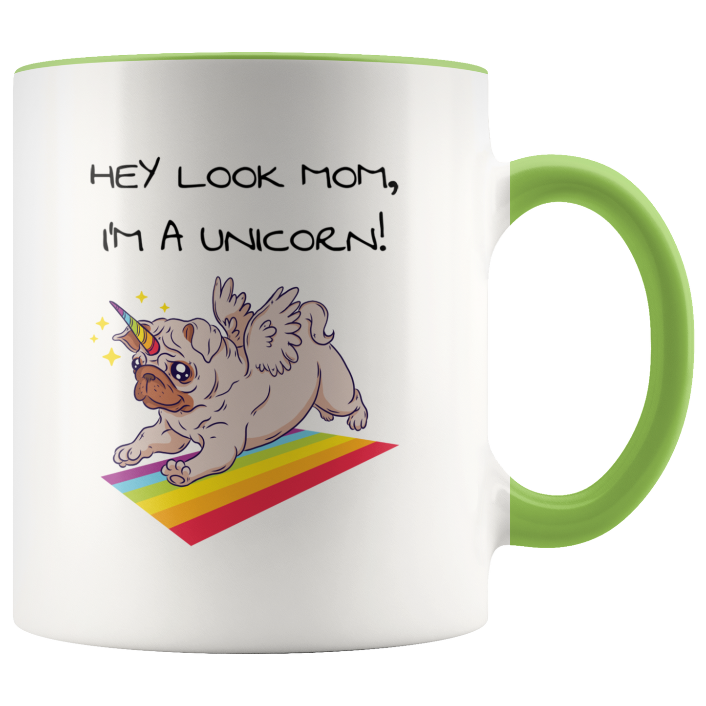 Pug Unicorn Accent Mug