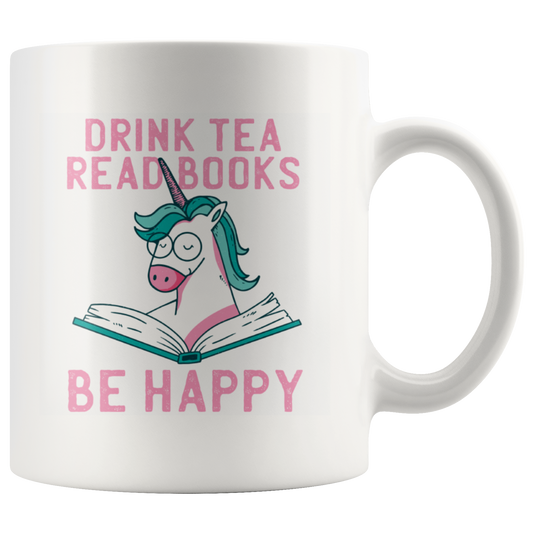 Reading Unicorn White Mug