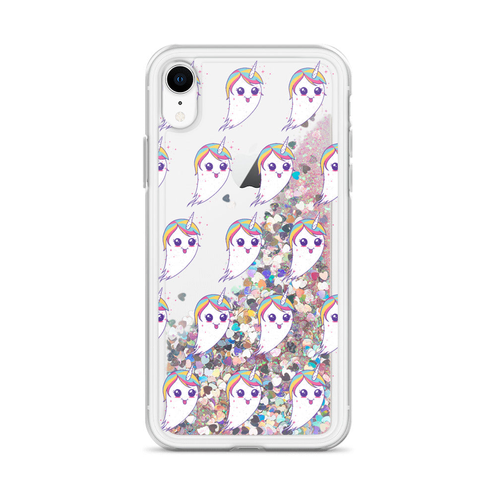 Unicorn Ghost Liquid Glitter Phone Case