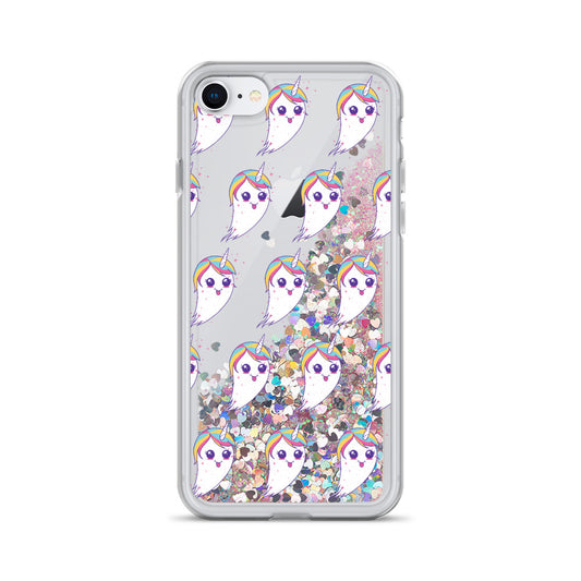 Unicorn Ghost Liquid Glitter Phone Case