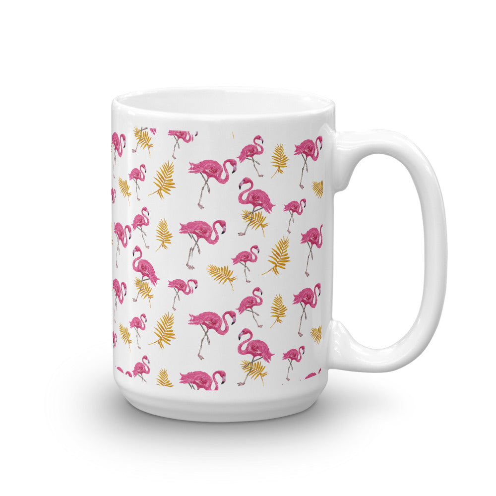 Flamingo White Glossy Mug