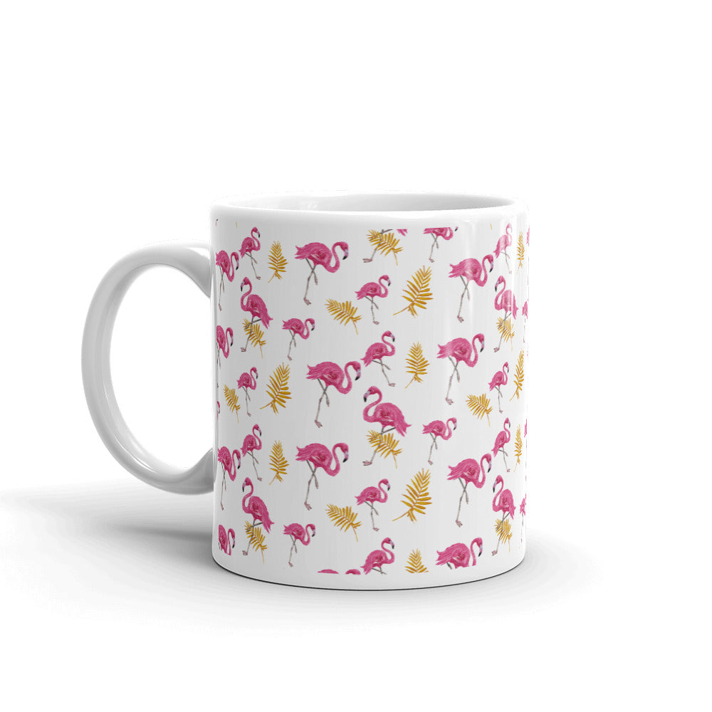 Flamingo White Glossy Mug