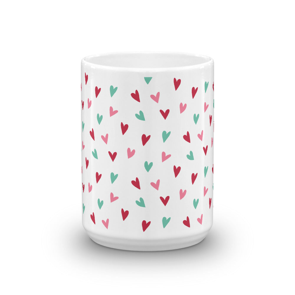 Valentine's Doodled Heart White Glossy Mug