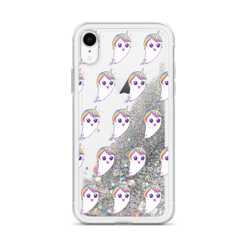 Unicorn Ghost Liquid Glitter Phone Case