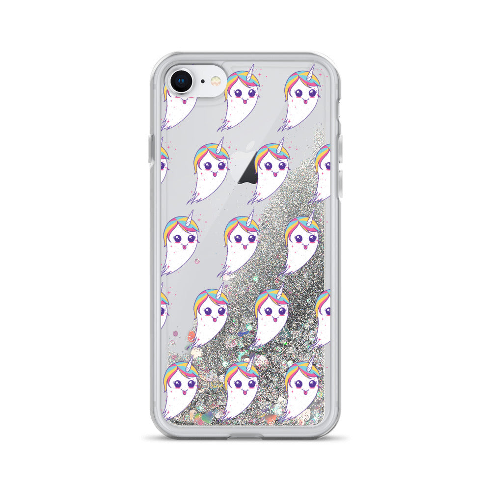 Unicorn Ghost Liquid Glitter Phone Case