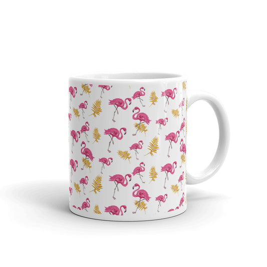 Flamingo White Glossy Mug