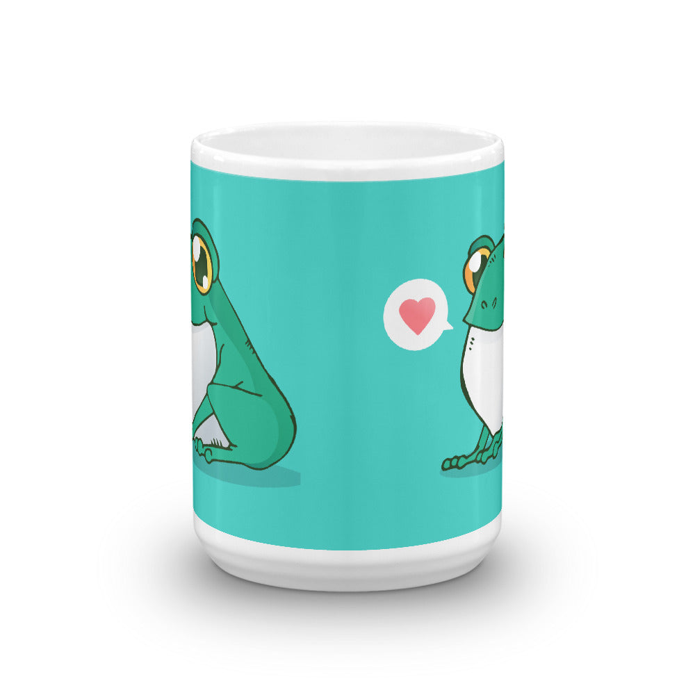 Cute Cartoon Frog White Glossy Mug