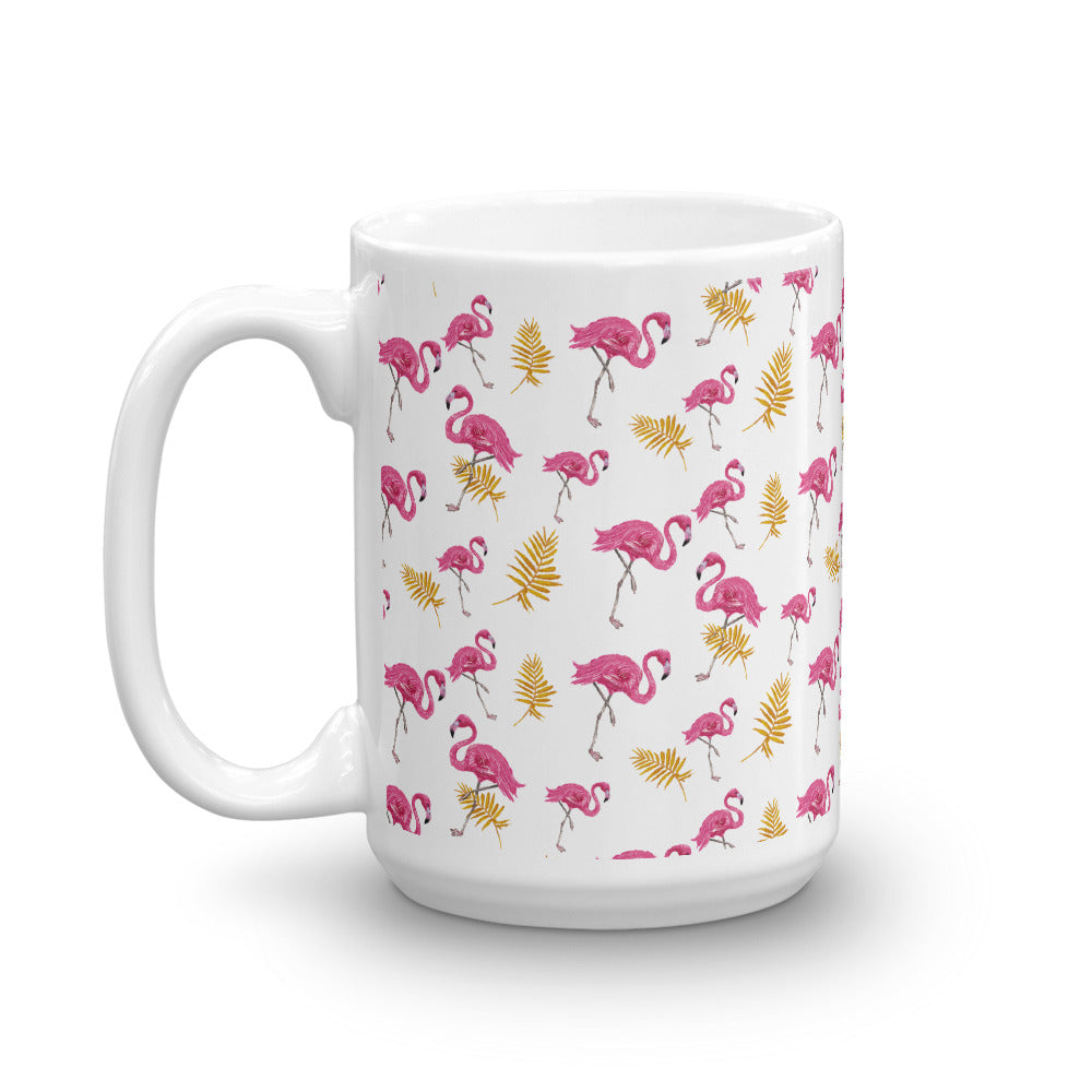 Flamingo White Glossy Mug