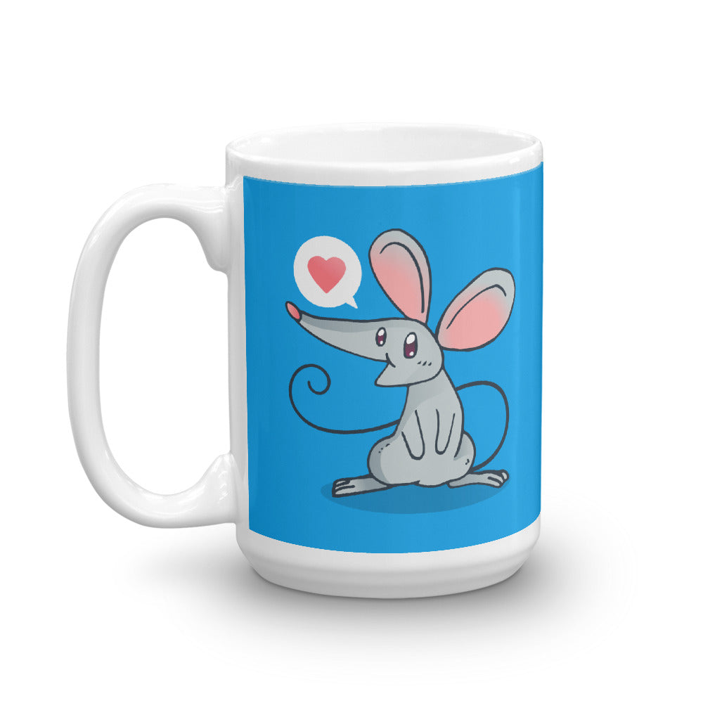 Cute Cartoon Mouse White Glossy Mug