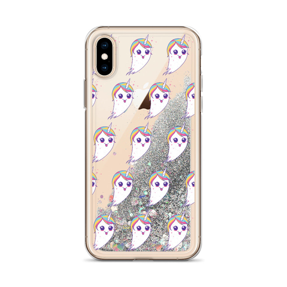 Unicorn Ghost Liquid Glitter Phone Case