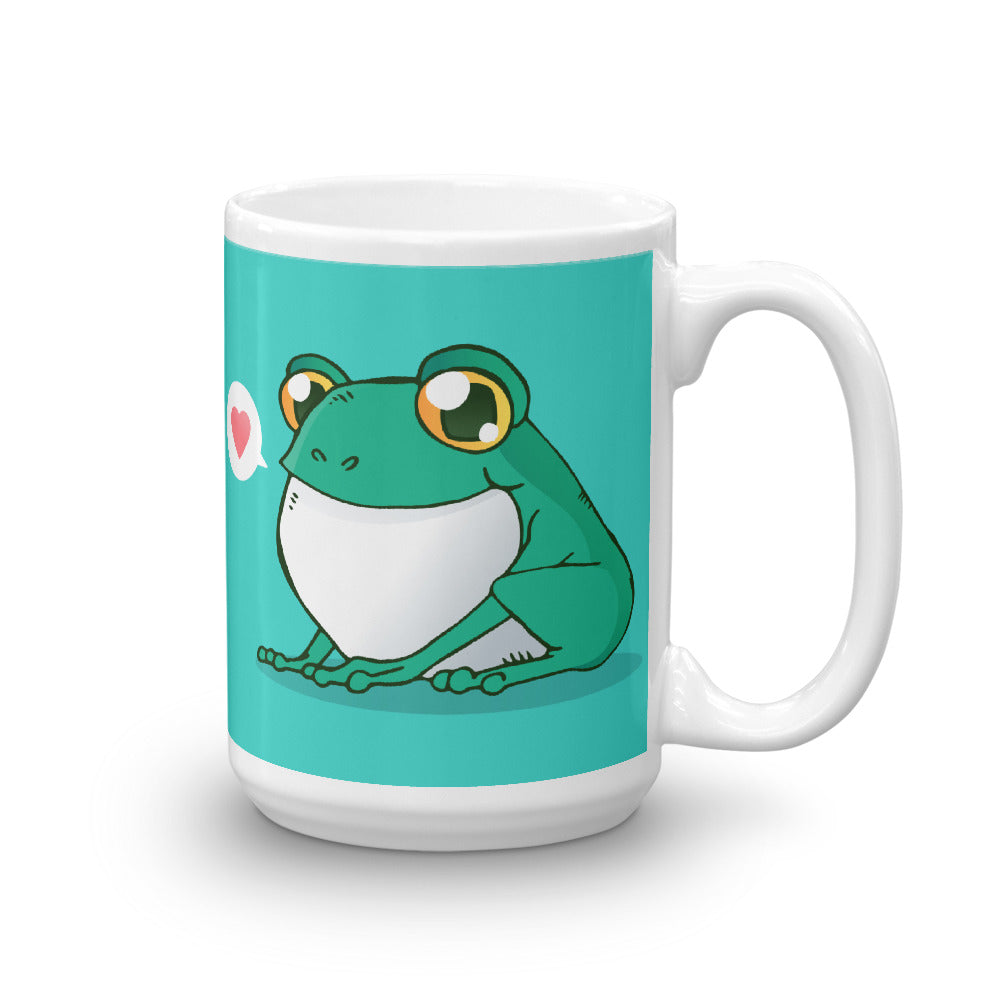 Cute Cartoon Frog White Glossy Mug