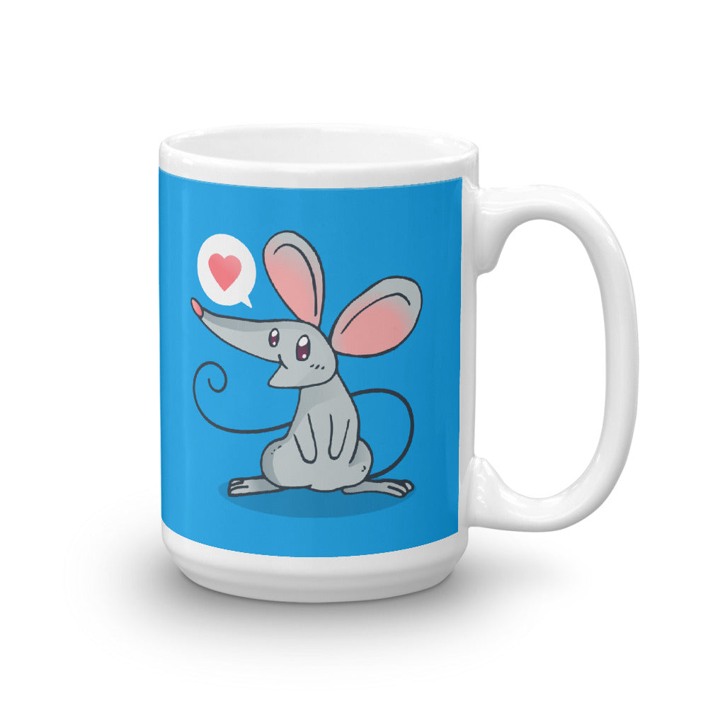 Cute Cartoon Mouse White Glossy Mug