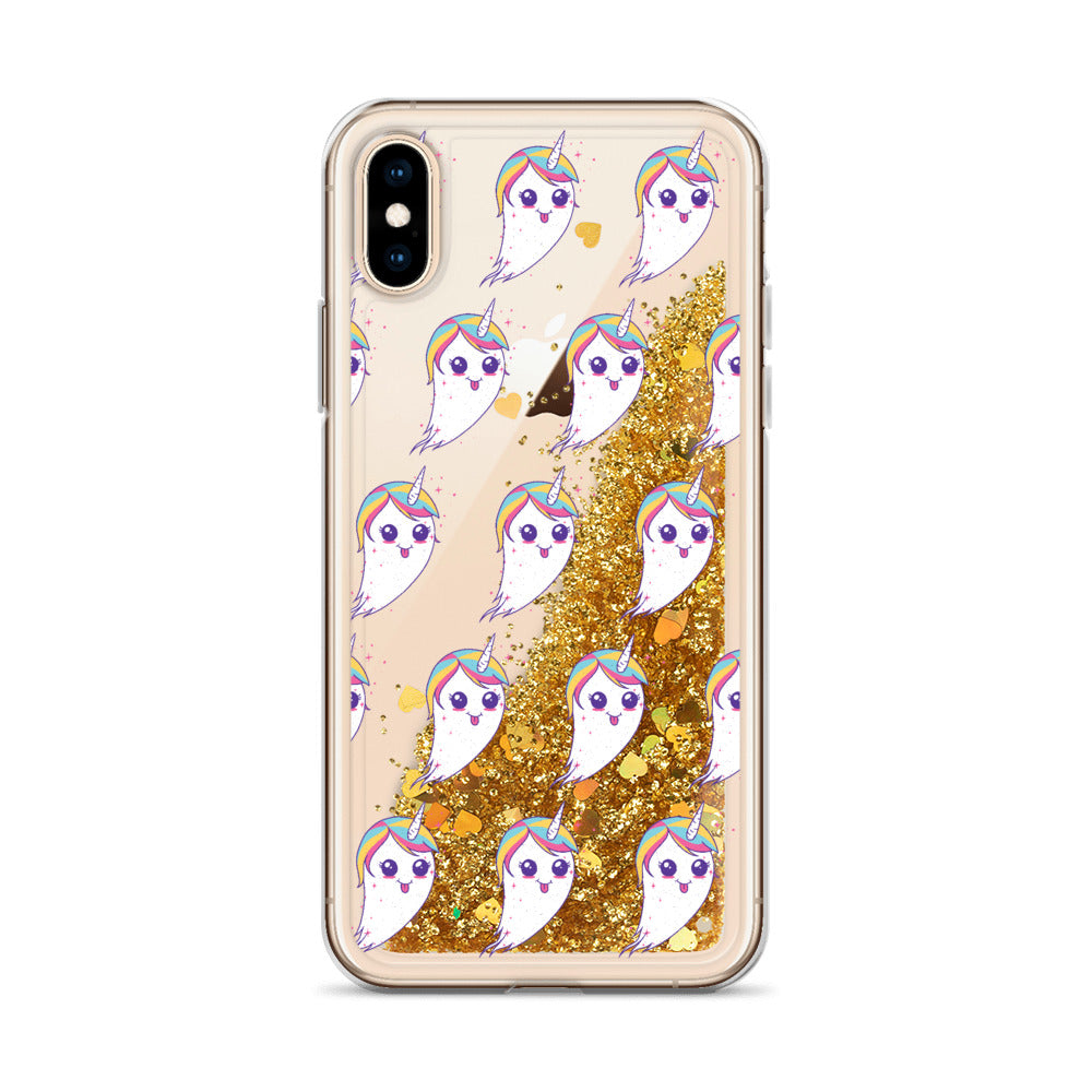 Unicorn Ghost Liquid Glitter Phone Case