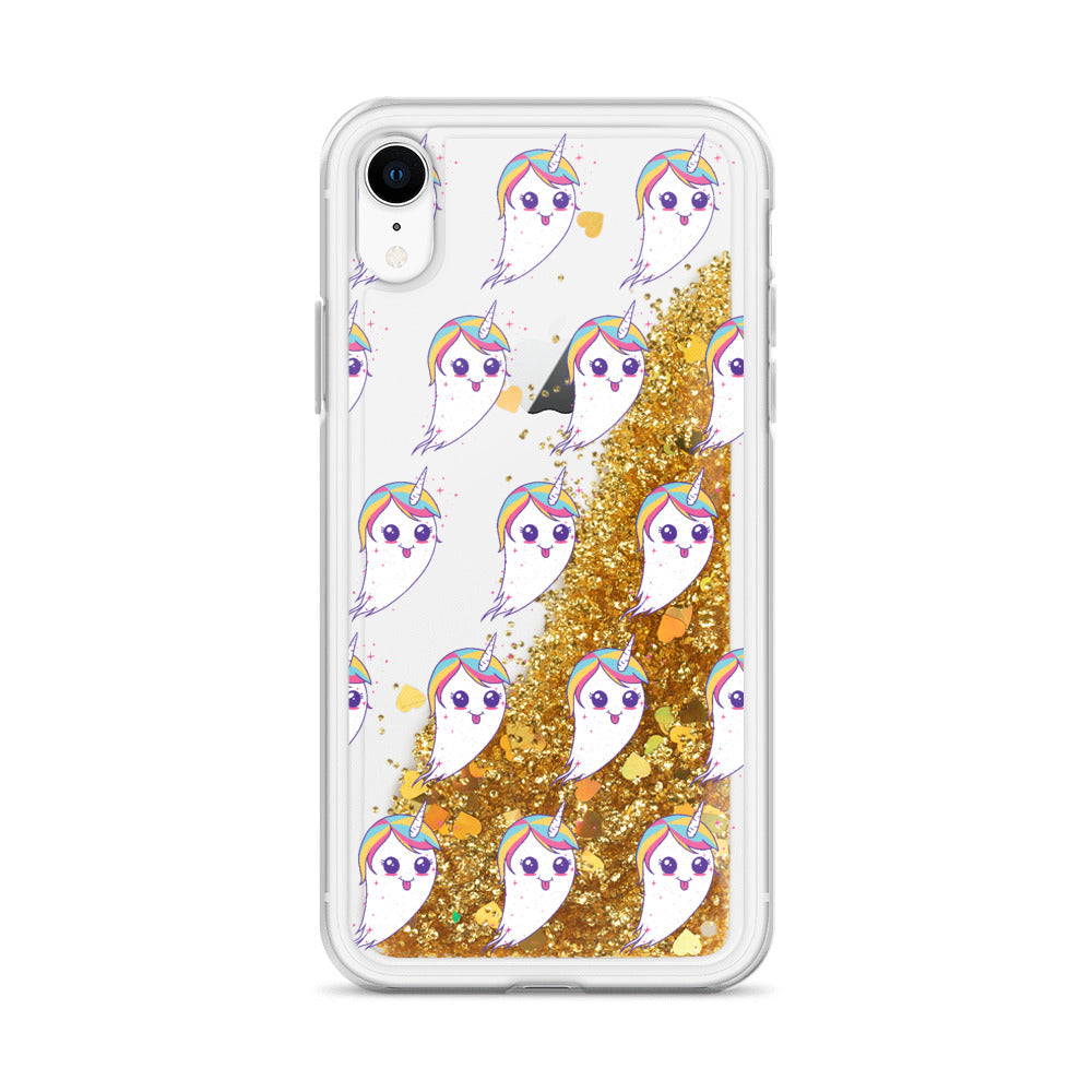 Unicorn Ghost Liquid Glitter Phone Case