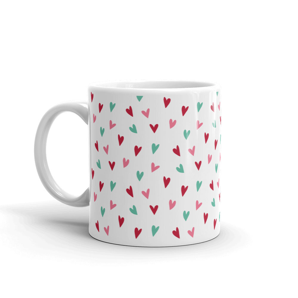 Valentine's Doodled Heart White Glossy Mug