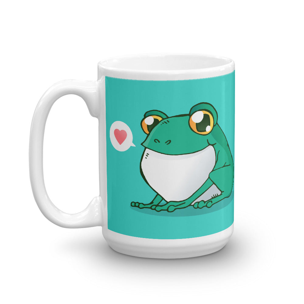 Cute Cartoon Frog White Glossy Mug