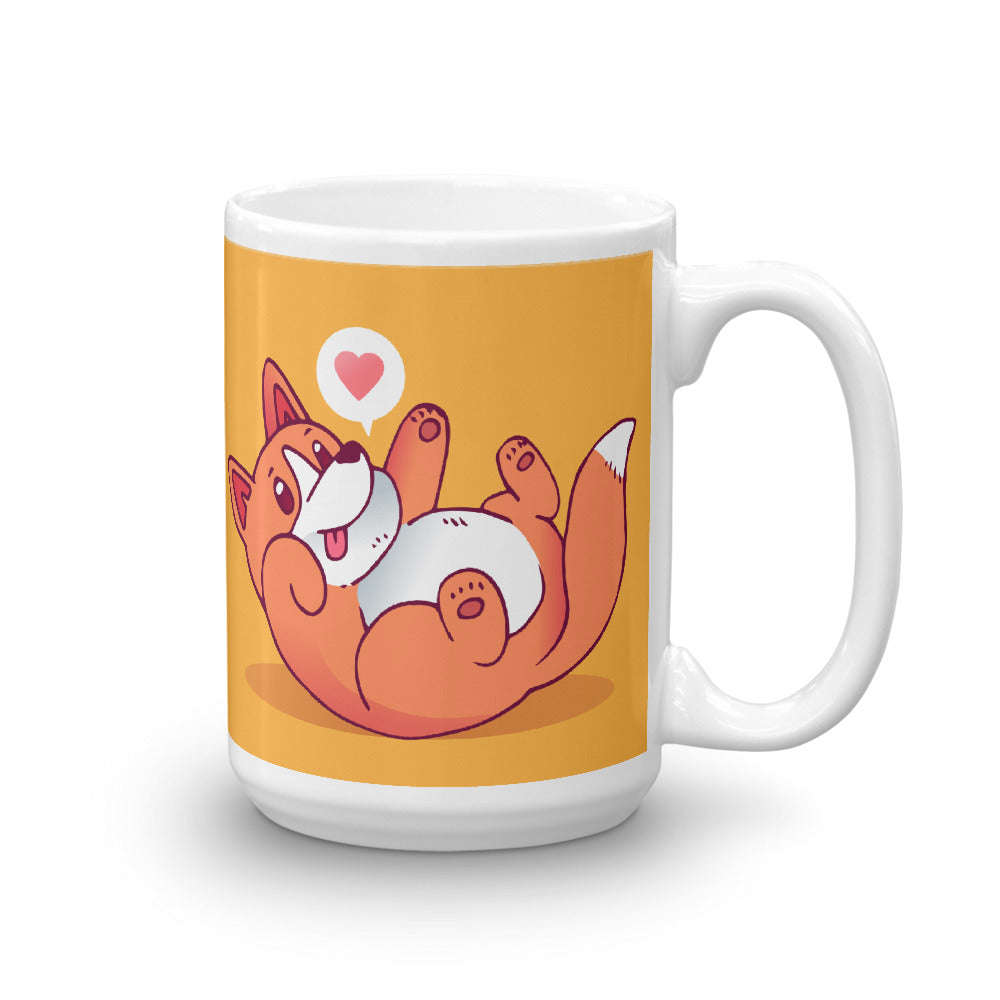 Cute Cartoon Puppy White Glossy Mug