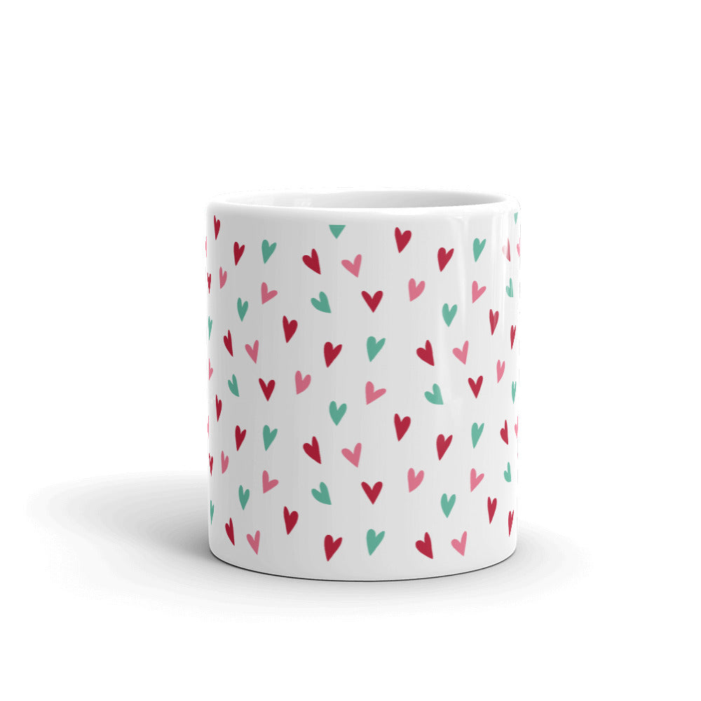 Valentine's Doodled Heart White Glossy Mug