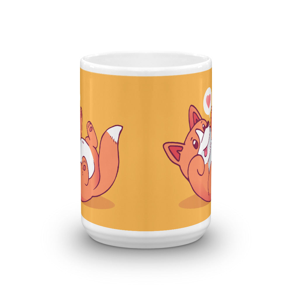 Cute Cartoon Puppy White Glossy Mug