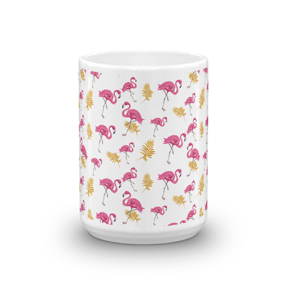 Flamingo White Glossy Mug