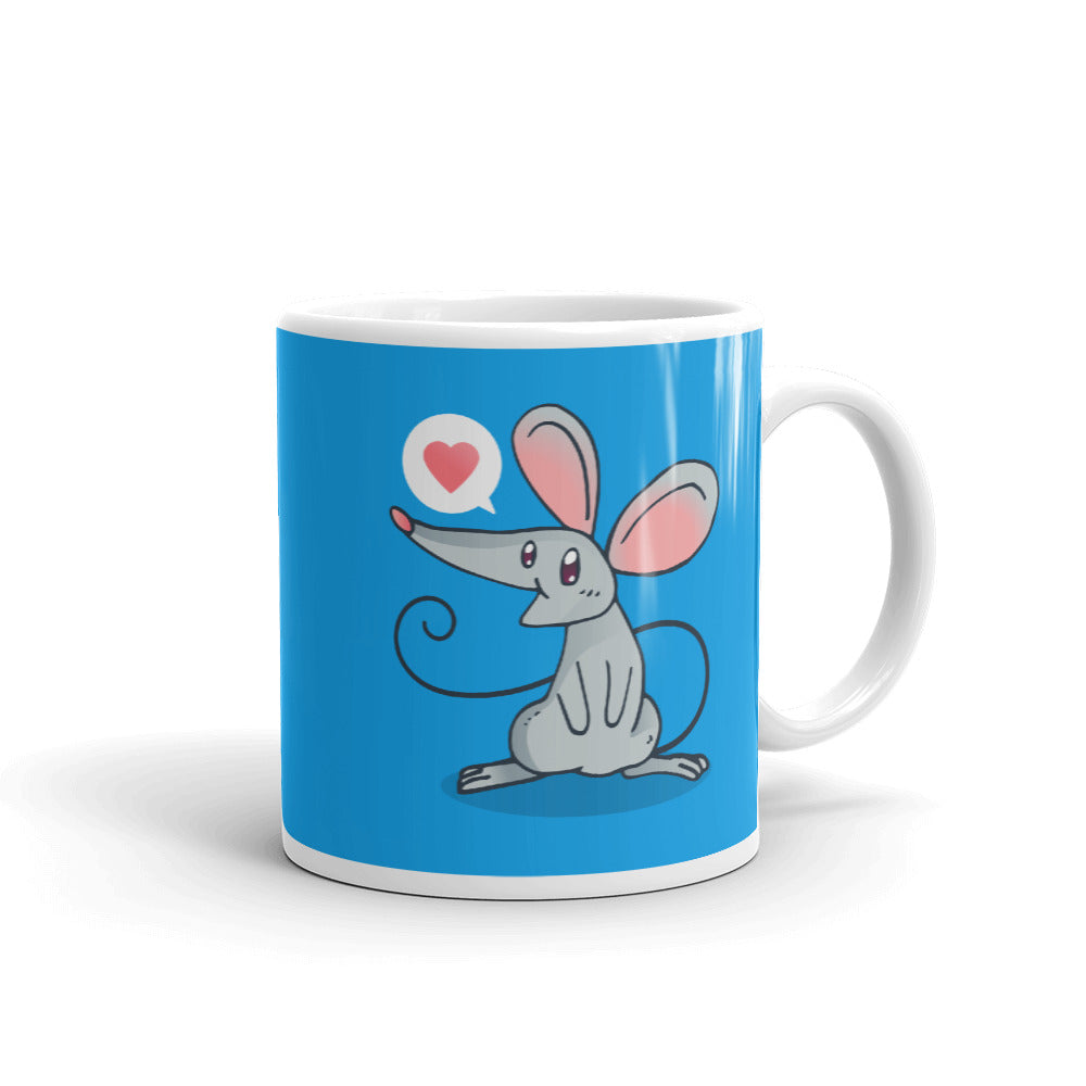 Cute Cartoon Mouse White Glossy Mug