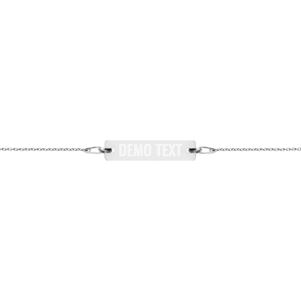 Custom Engraved Silver Bar Chain Bracelet