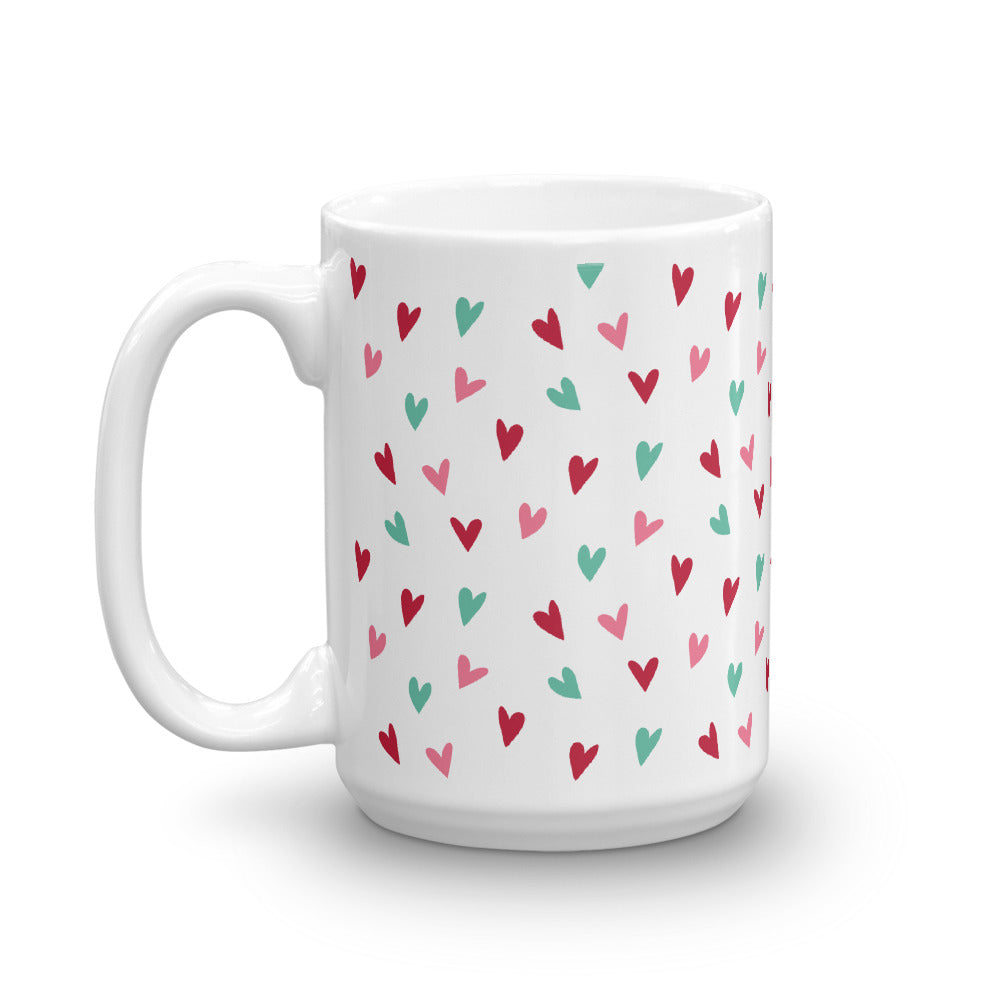 Valentine's Doodled Heart White Glossy Mug