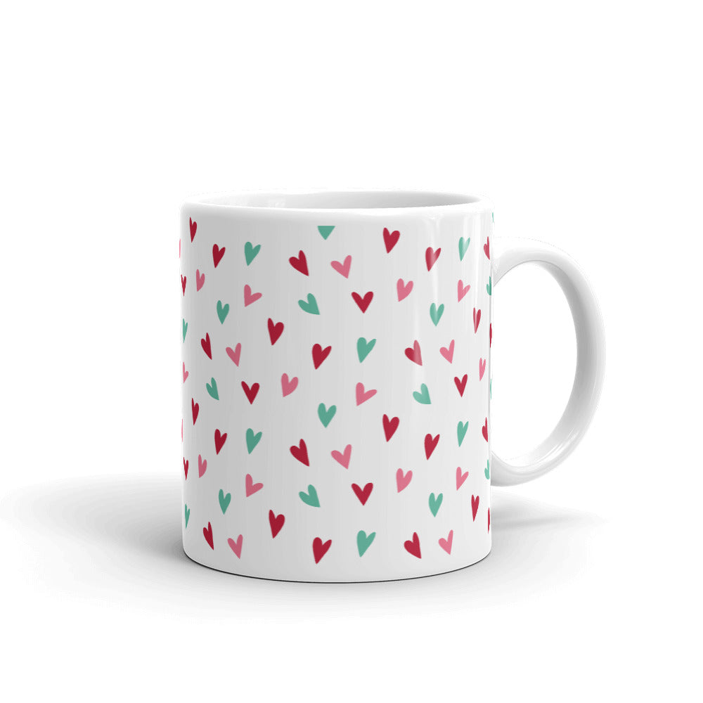 Valentine's Doodled Heart White Glossy Mug