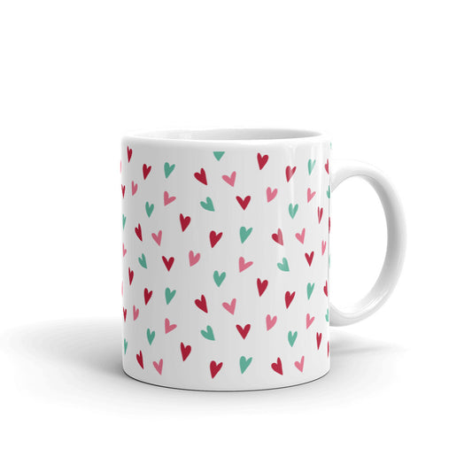 Valentine's Doodled Heart White Glossy Mug