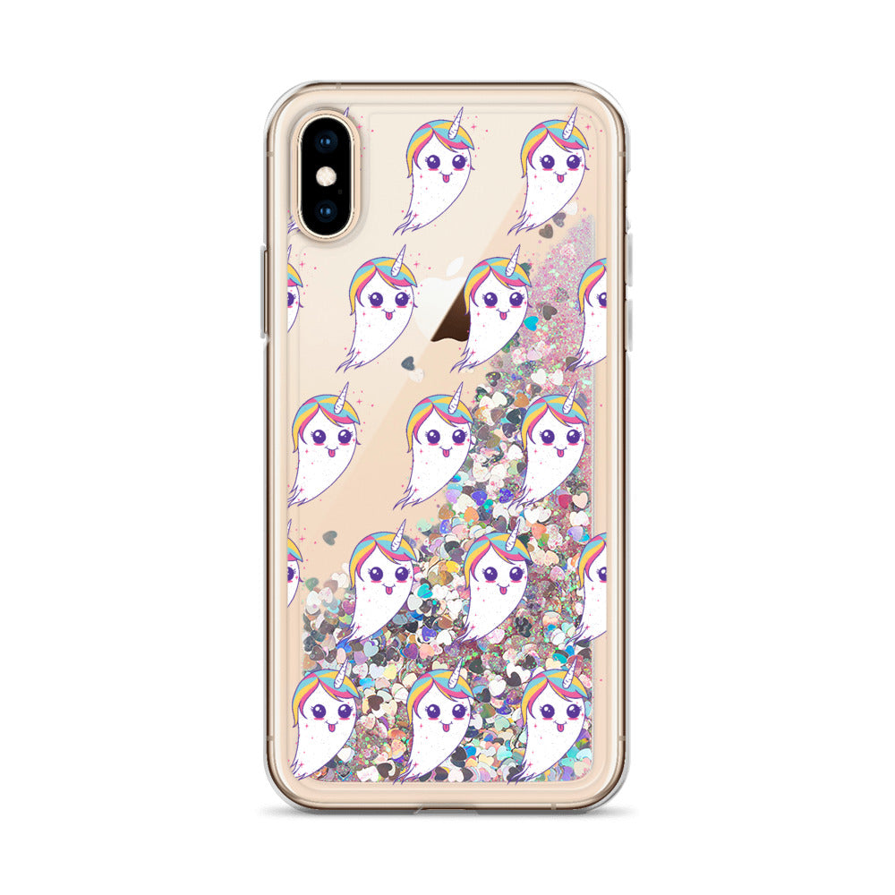 Unicorn Ghost Liquid Glitter Phone Case