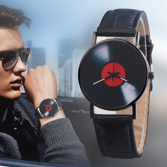 Men Creative Watch For Casual Simple Designer Black Leather Band Quartz Watch For Men Clocks Reloj Hombre Montre Homme