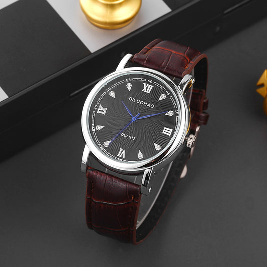 Men Brown Watch Business Leather Roman Numerals Wrist Watches Clocks Relogio Masculino Reloj Montre Hombre Homme