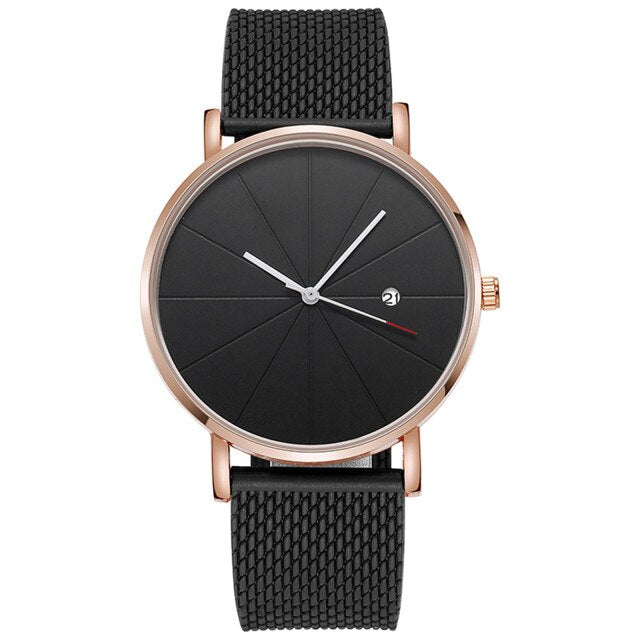 2021 Minimalist Men&#39;s Fashion Ultra Thin Watches Simple Men Business Stainless Steel Mesh Belt Quartz Watch Relogio Masculino