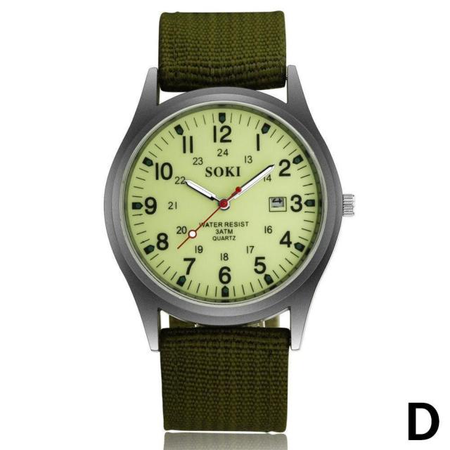 HOT Military Army Mens Date Canvas Strap Analog Quartz Sport Wrist Watch Analog Digital Sports Watches Fashion Casual Gift