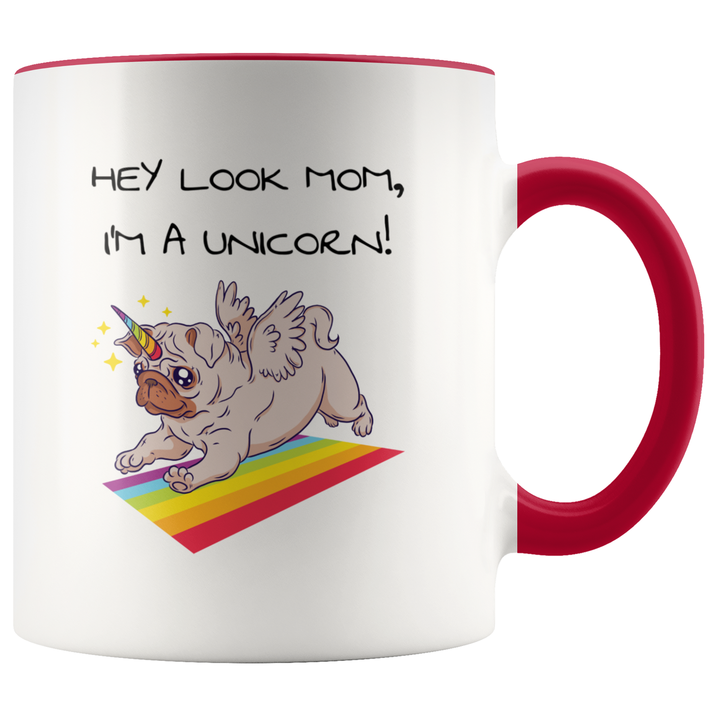 Pug Unicorn Accent Mug